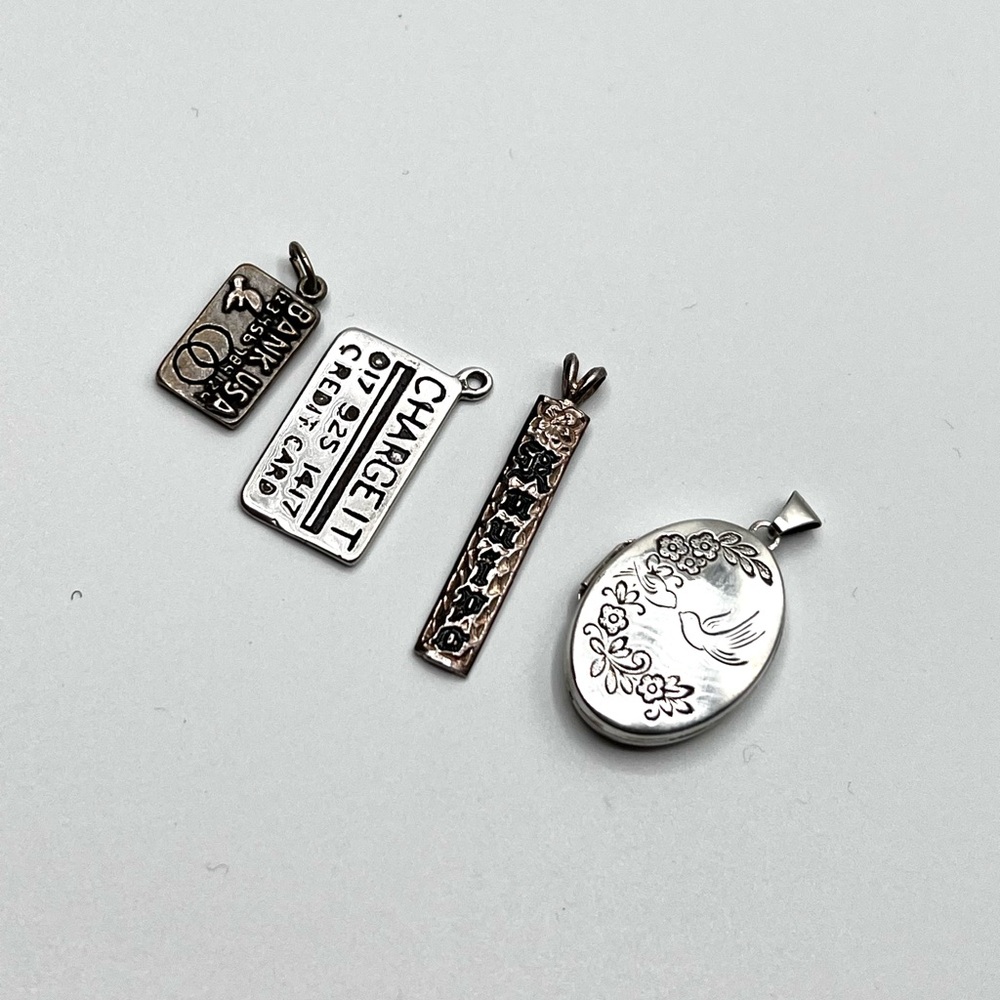 4 Sterling Charms Pendants